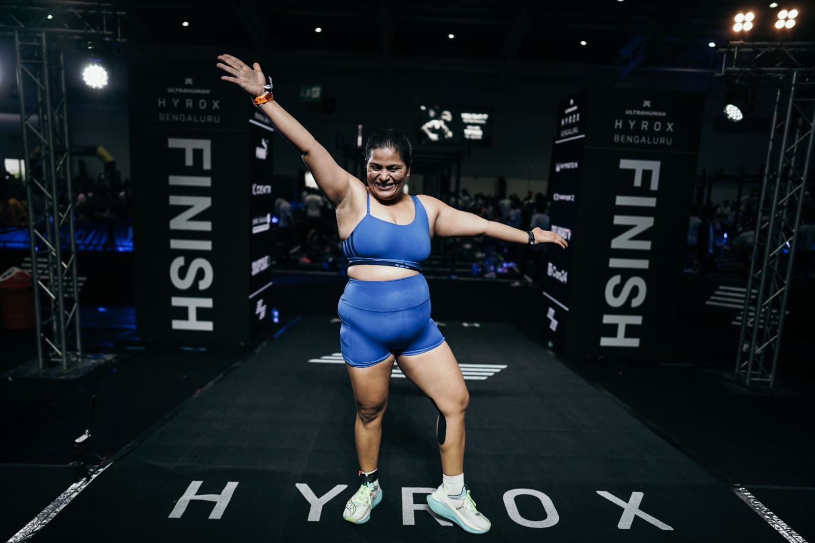 Shubhangini after finishing her solo HYROX Bangalore in 1:53